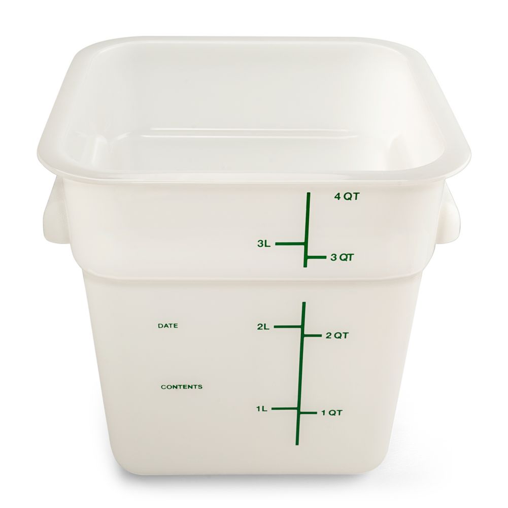 Carlisle 11961PE02 Squares White Polyethylene 4 Qt. Storage Container