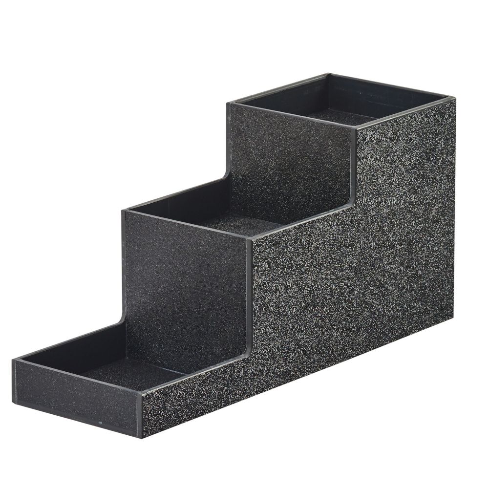CalMil 366513 Black 3Tier ABS Bottle Riser Wasserstrom