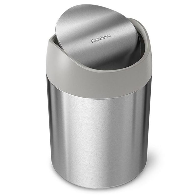 simplehuman CW2084 Brushed S/S Mini 1.5L Waste Can with Swing Lid
