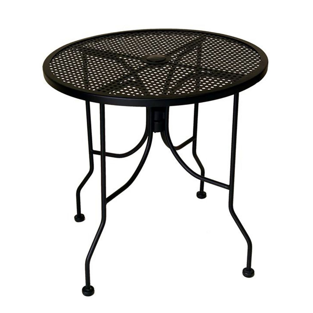 American Table and Seating ALM30 Black 30" Table with Umbrella Hole
