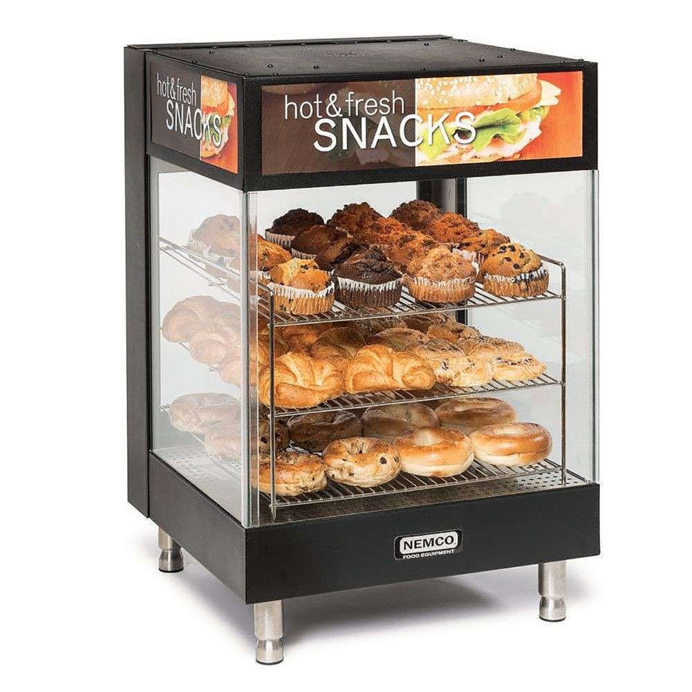 Nemco 6424 120V 3-Tier Snack Merchandiser w/ 15" Angled Shelves