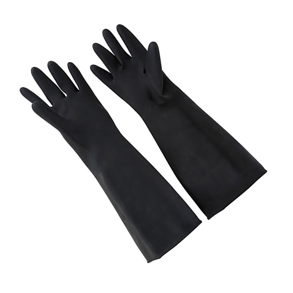 Winco NLG-1018 Larage Black Natural Latex Gloves - Pair
