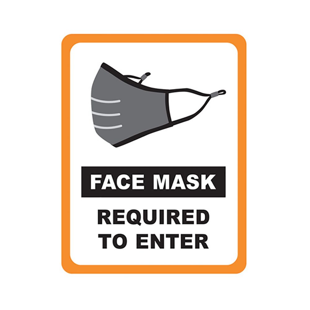 Winco WC-811 Vinyl "Face Mask Required" Window Cling - 2 / PK