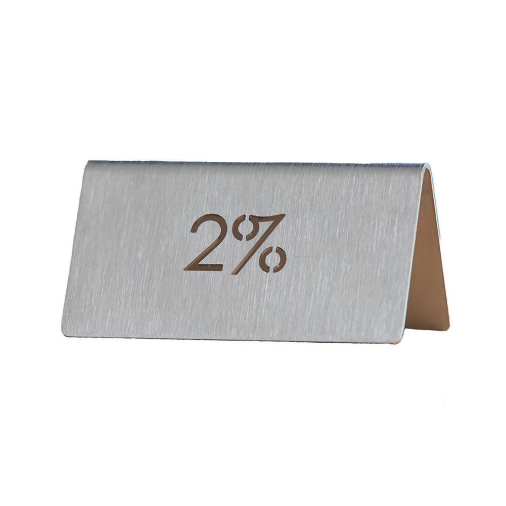 Service Ideas 1C-BF-2PCT-MOD Laser Cut Brushed 2&percent; Table Tent