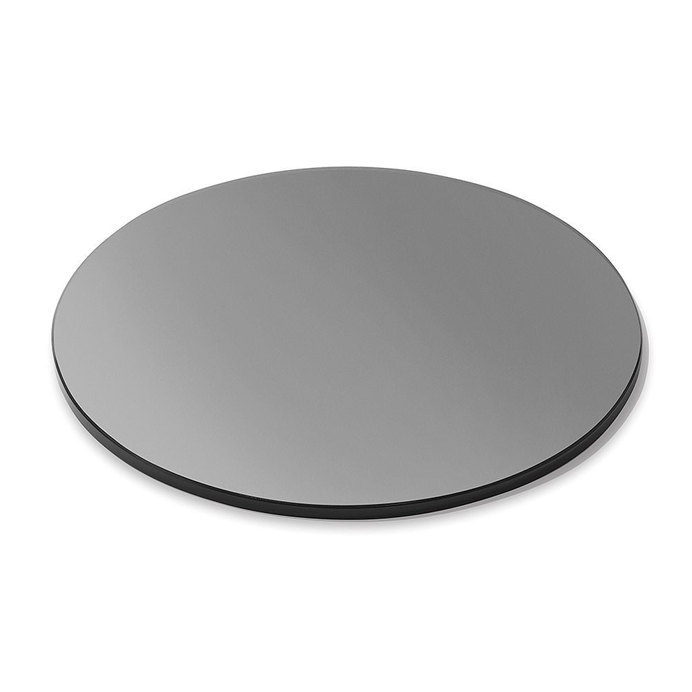 Rosseto SG005 Black 20" Round Tempered Glass Shelf