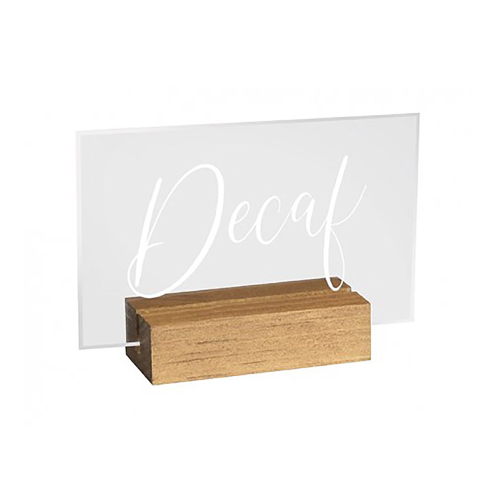 Cal-Mil 22336-2-99 Acrylic with Wood Base 3.5" x 1" x 2.5" Decaf Sign