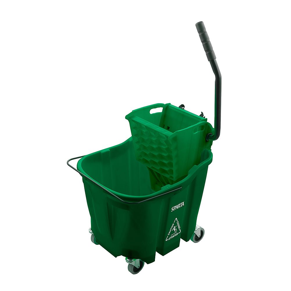 Carlisle 8690409 Green 35 Quart Mop Bucket with Side Press Wringer