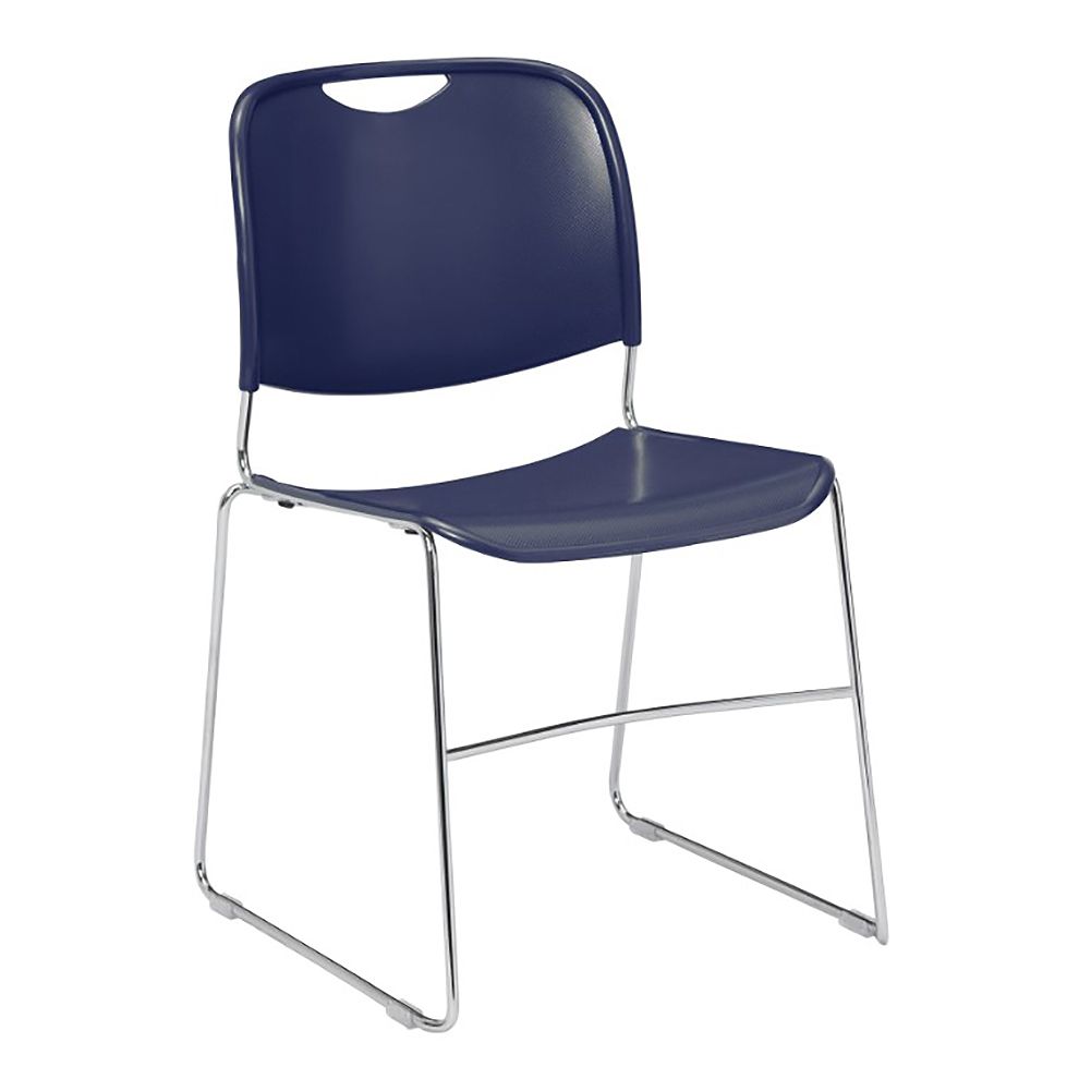NPS 8505 8500 Series Navy Blue Compact Plastic Stack Chair Wasserstrom