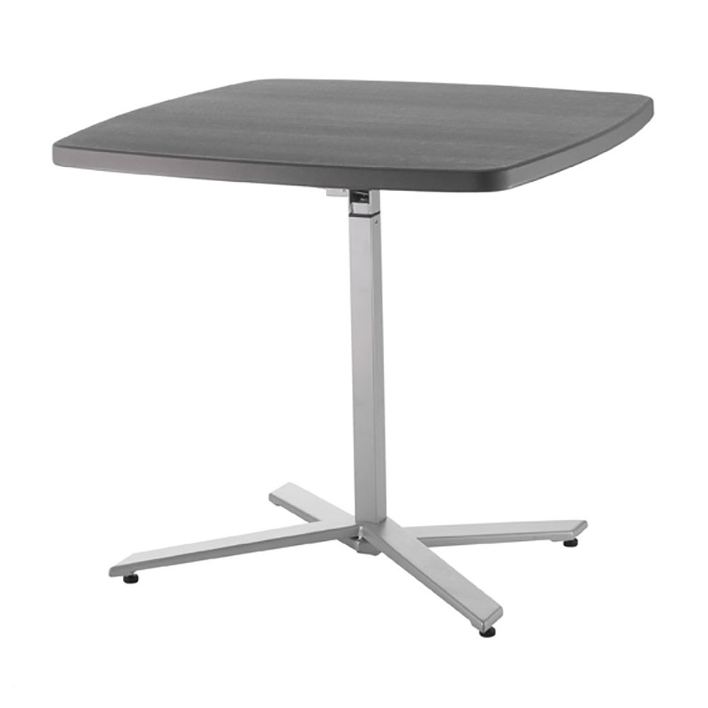 NPS CTT3042 Charcoal Top Silver Frame Adjustable Height Cafe Table 