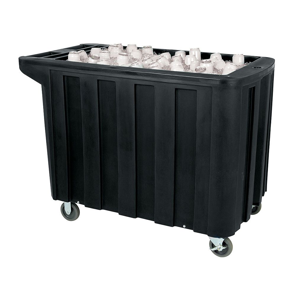 Iowa Rotocast 3551117 Black Mobile Beverage Cart Wasserstrom