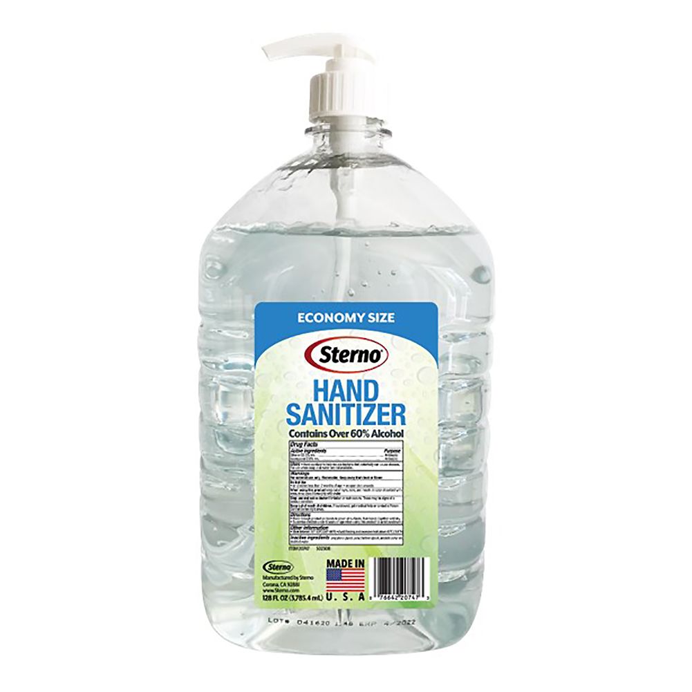 Sterno Products 20748 1 Gallon Hand Sanitizer with Pump - 4 / CS