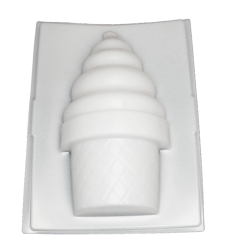 3D Ice Cream Cone Ice Cream / Gelatin / Candy / Cake Mold Wasserstrom