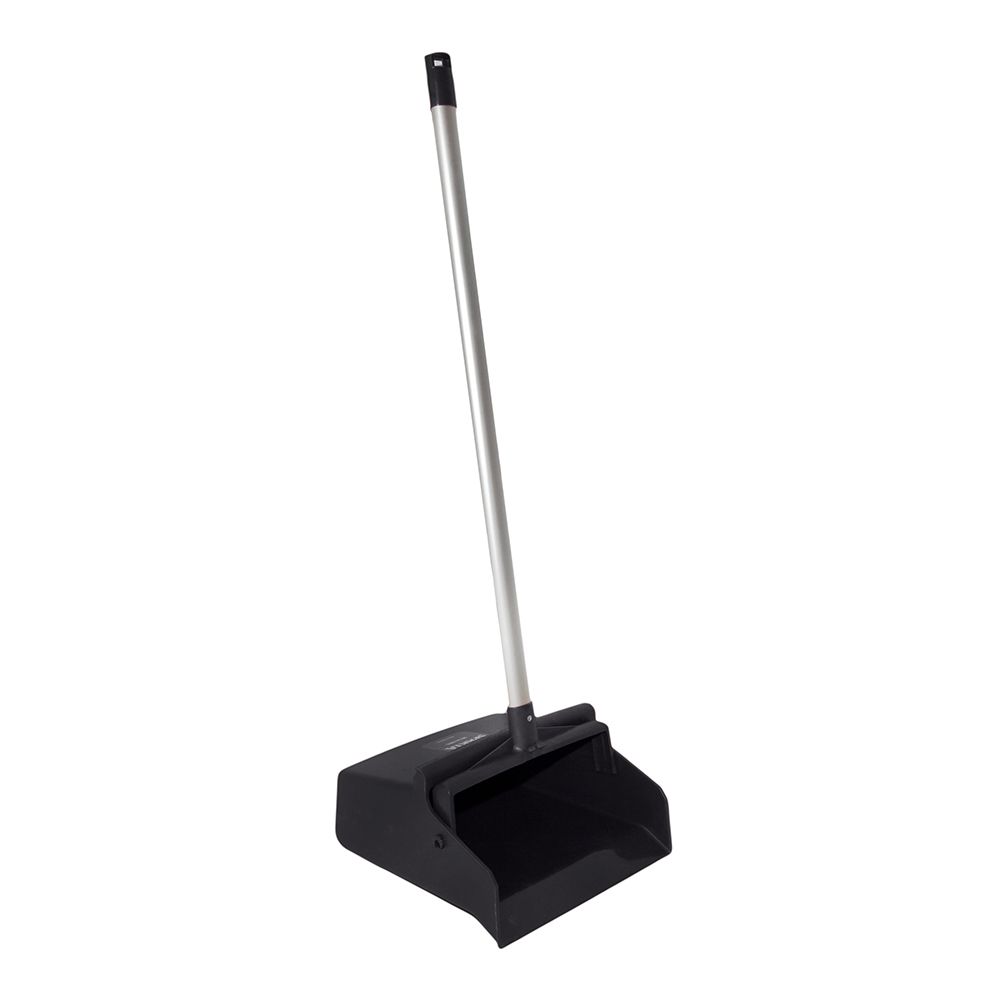Carlisle 361410EC03 Black 12" Dust Pan with Aluminum Handle