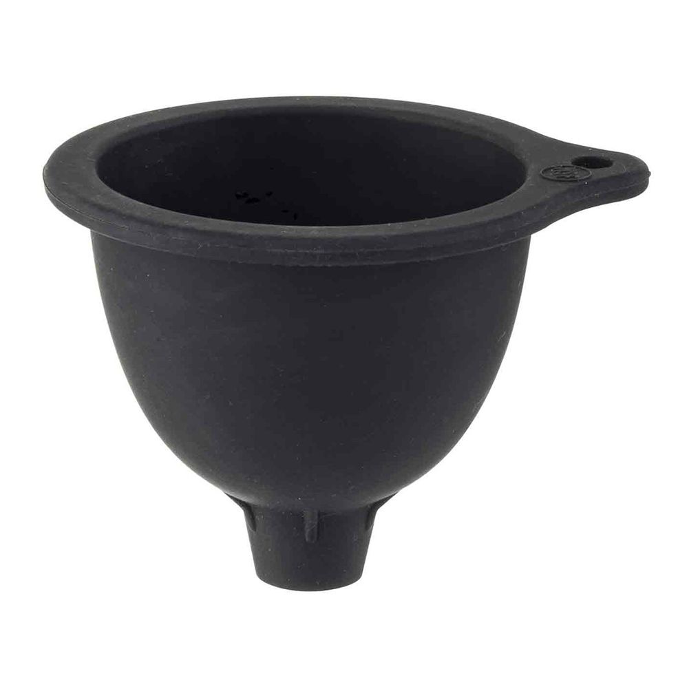 TableCraft 10722 Black Silicone Squeeze Bottle Funnel Wasserstrom