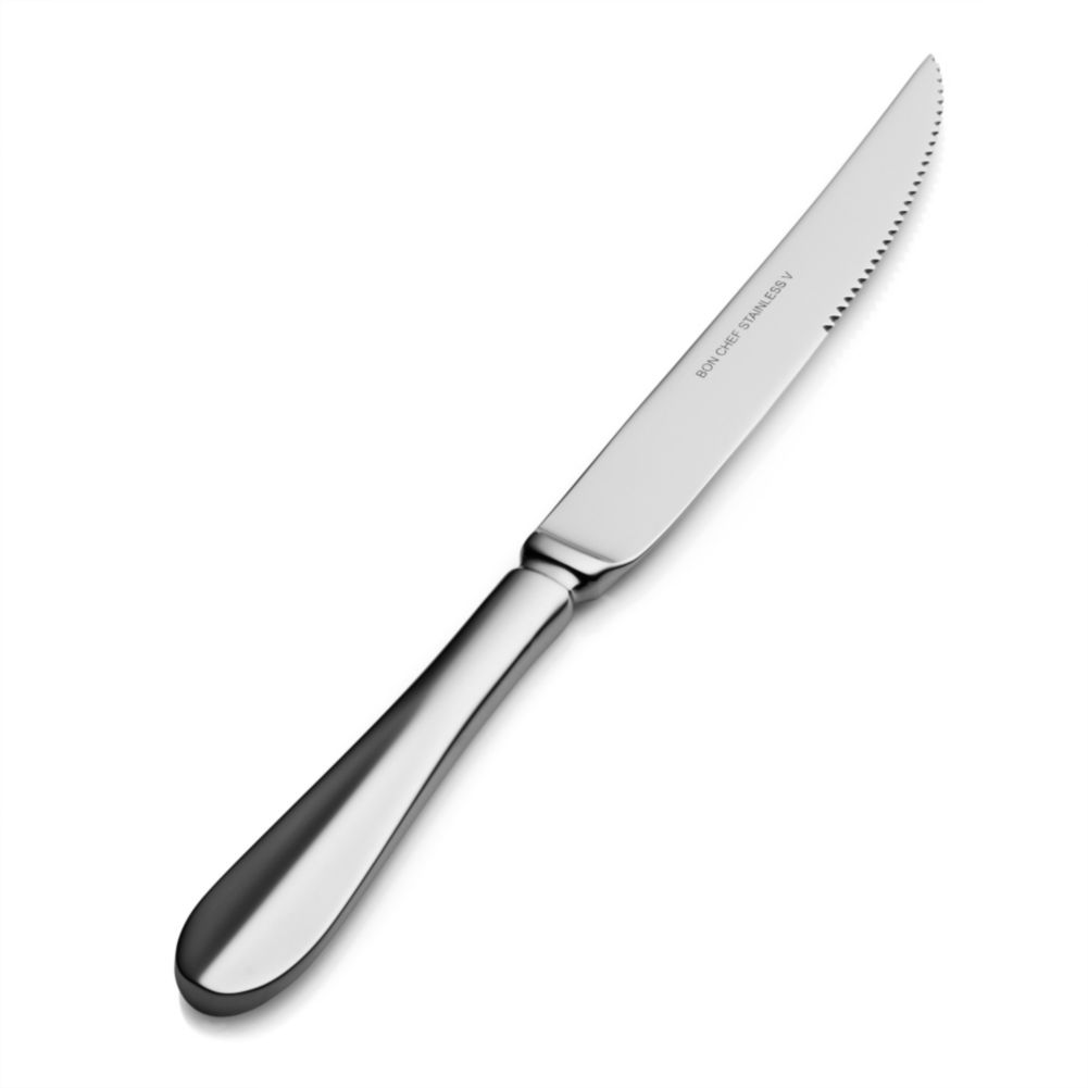 Bon Chef S115 Monroe 18/8 Stainless SH European Steak Knife - Dozen