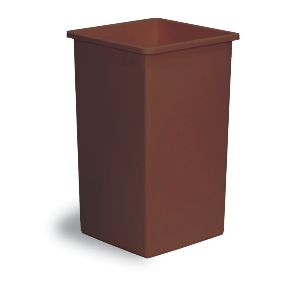 Continental 25BN Swingline™ Brown Square 25 Gal Receptacle
