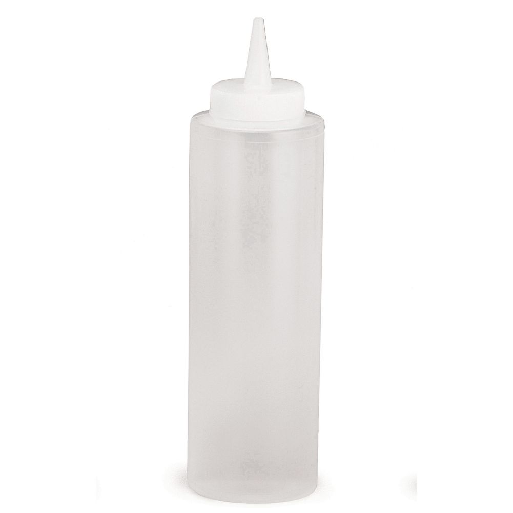 TableCraft 3251 Clear 24 Oz. Wide Cone Tip Squeeze Dispenser Wasserstrom