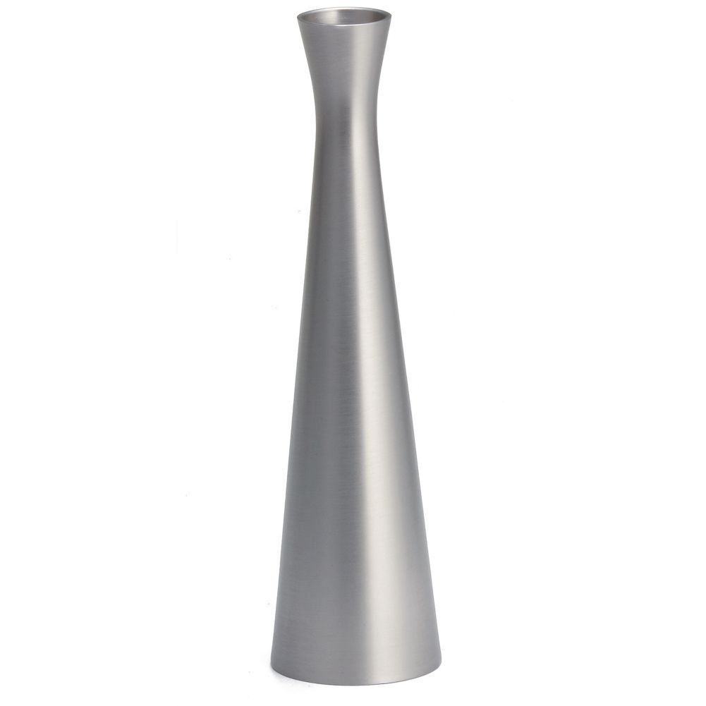 TableCraft 267 6-1/2" Brushed Finish Metal Vase