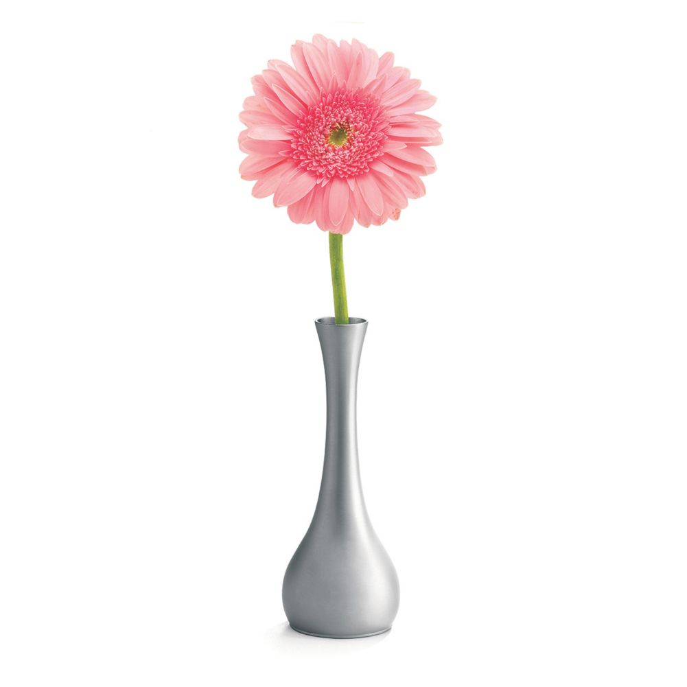 TableCraft 269 7" Brushed Finish Metal Vase