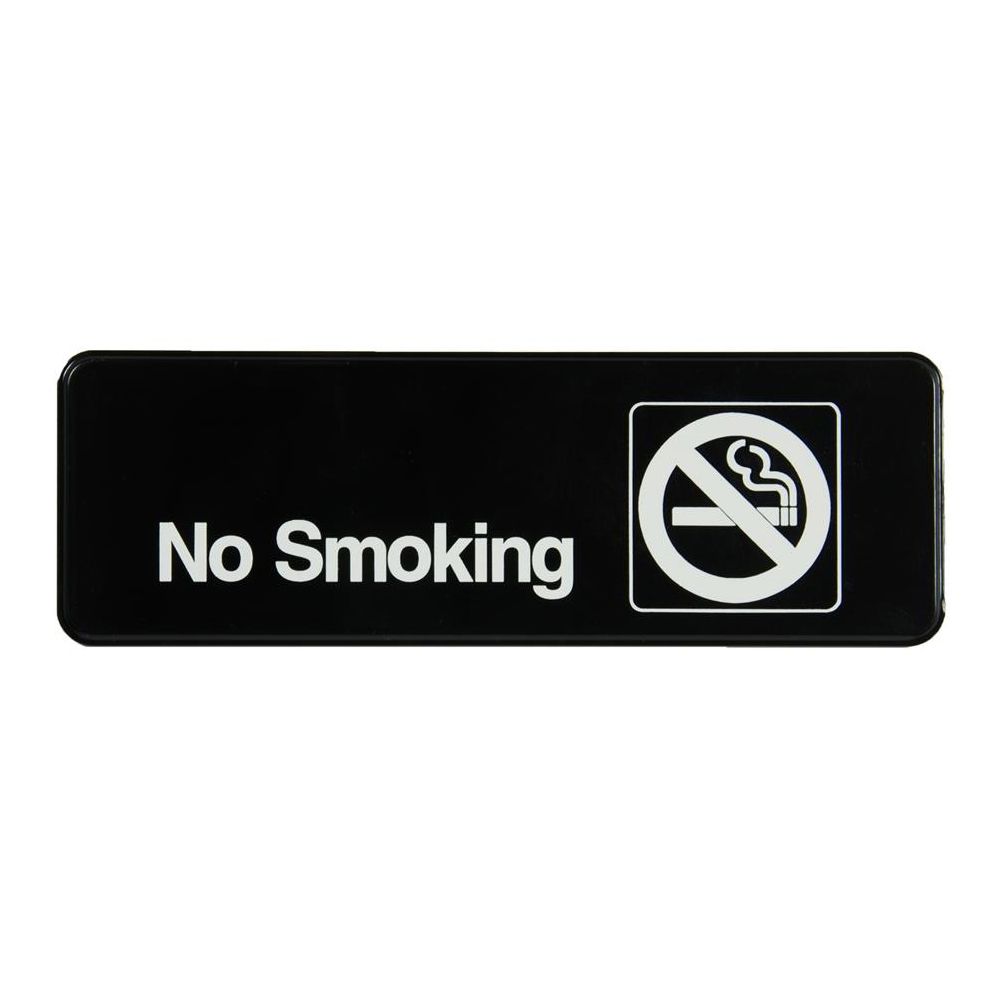 Traex® 4513 Black "NO SMOKING" Sign / White Letters