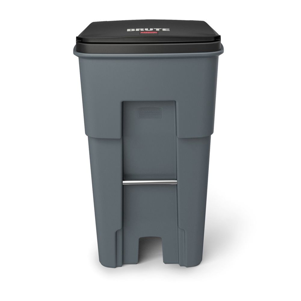 Rubbermaid FG9W2100GRAY Gray 65 Gallon Rollout Container | Wasserstrom