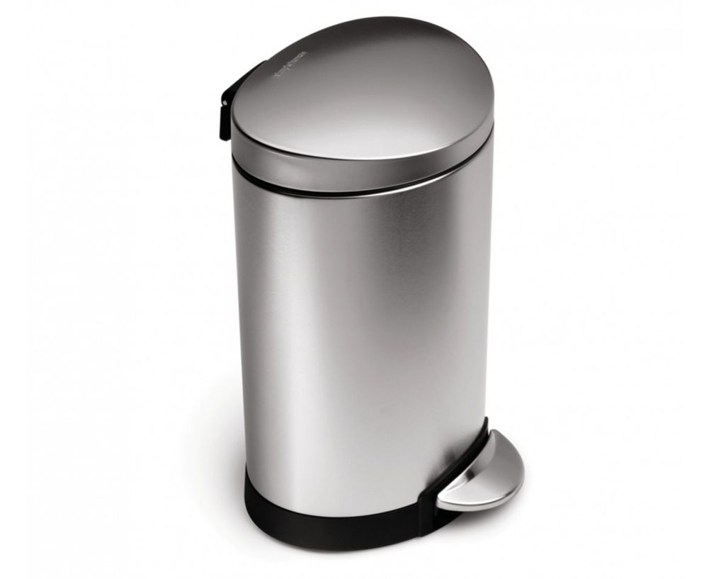 simplehuman CW1834 Brushed S/S Step-On 6 L / 1.6 Gal Trash Container