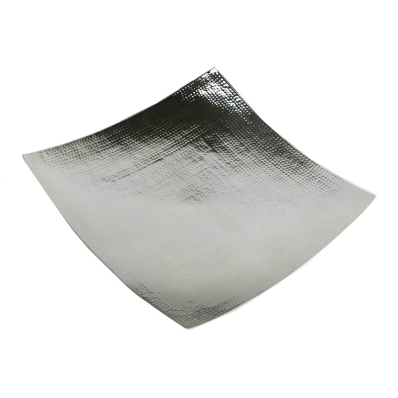 Eastern Tabletop 5314H Hammered 14" Stainless Steel Square Tray