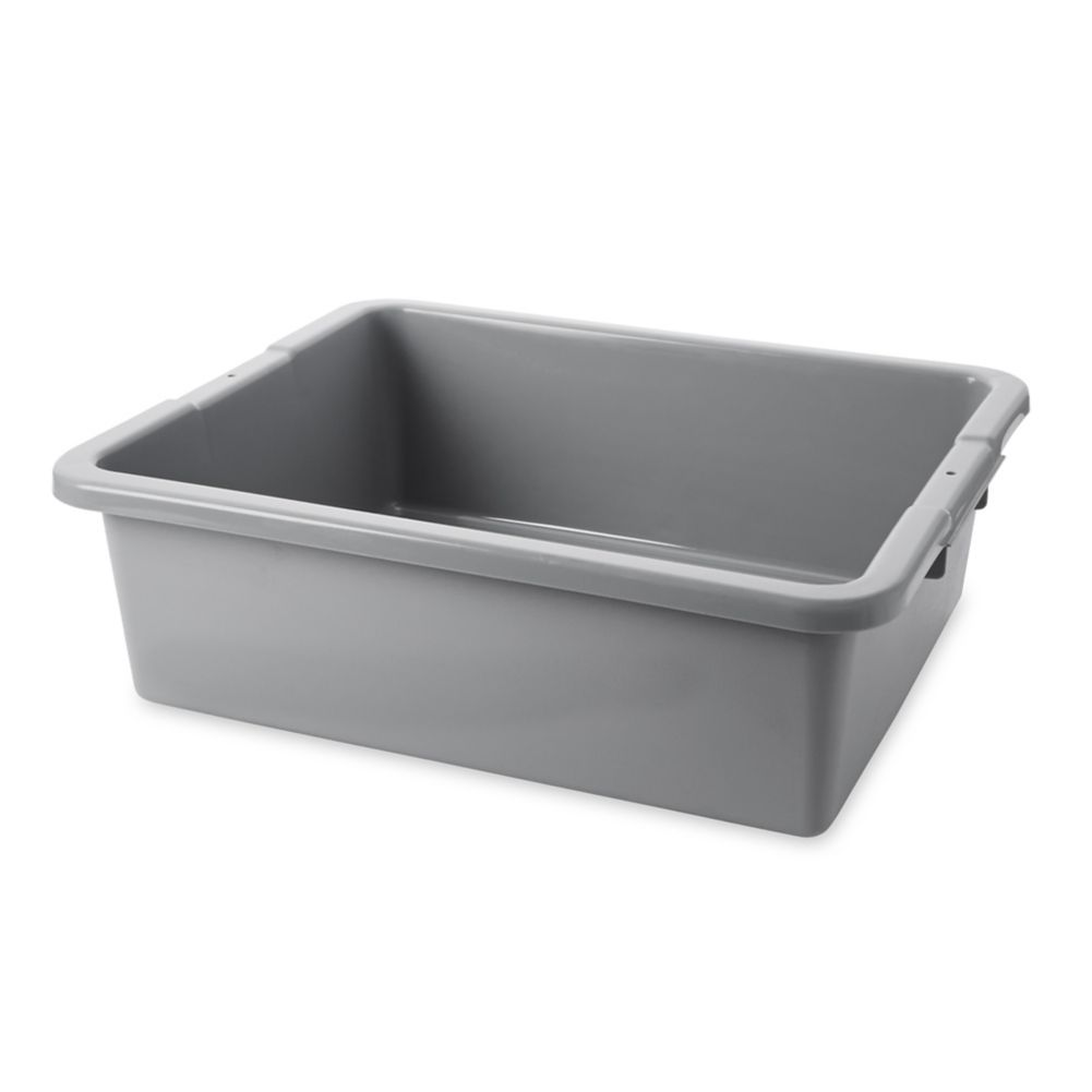 Rubbermaid FG335100GRAY Gray Undivided 7.1 Gallon Utility / Bus Box