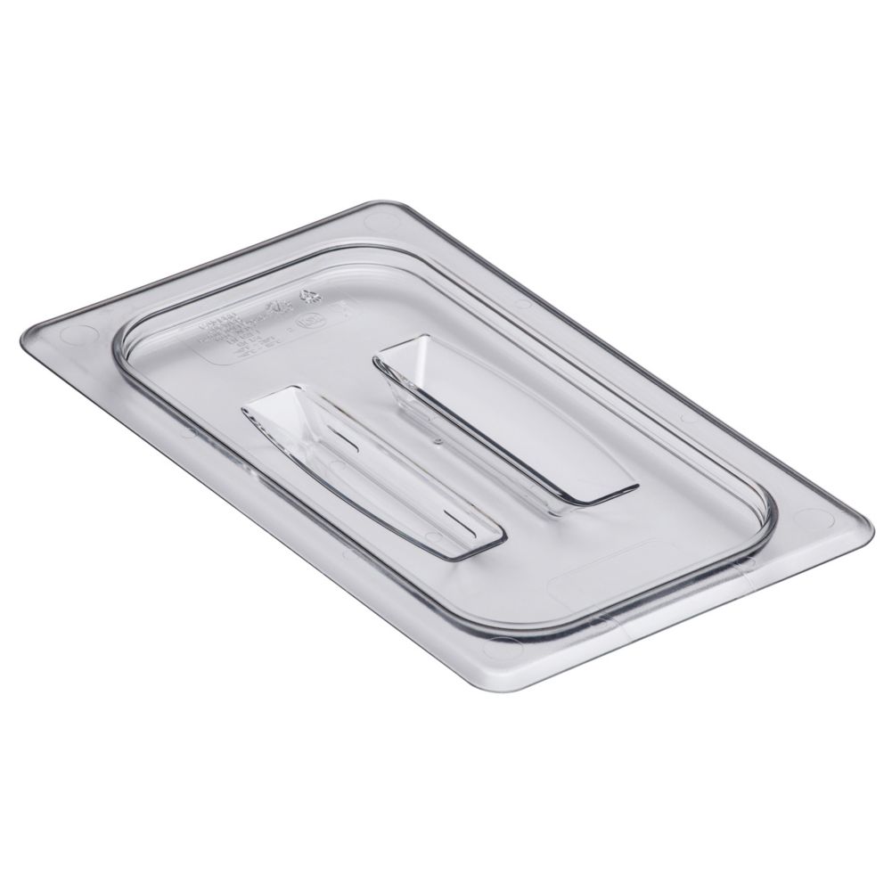 Cambro 40CWCH135 Camwear Clear 1/4 Size Food Pan Cover with Handle