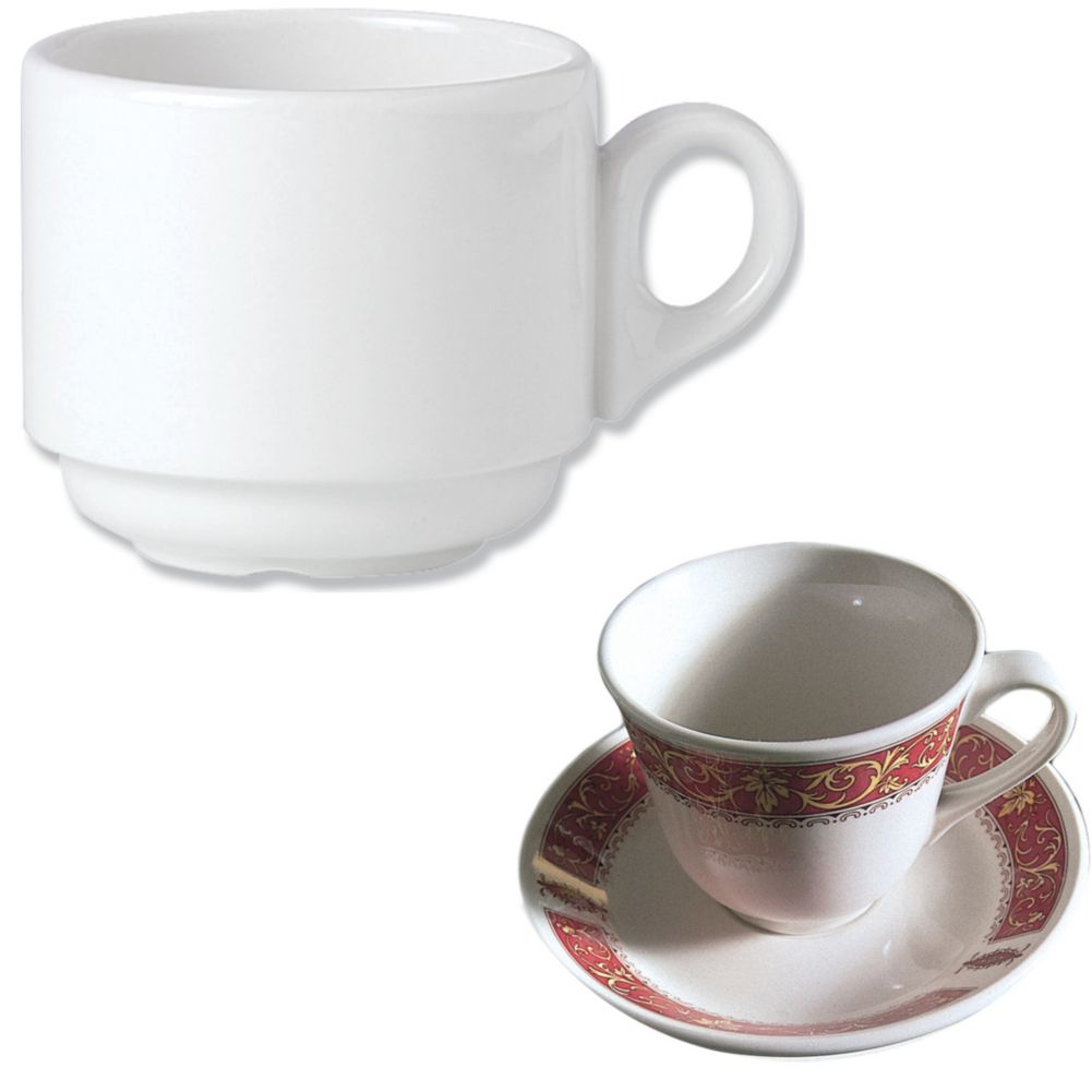 Steelite Simplicity Marina Red 6 Oz Atlanta Stacking Cup | Wasserstrom