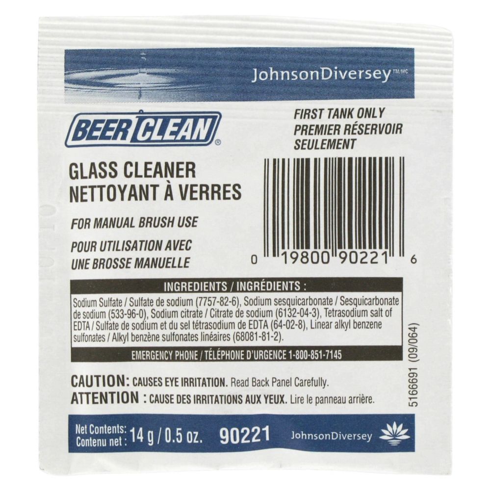 Diversey 90221 Beer Clean Bar Glass Cleaner - 100 / CS