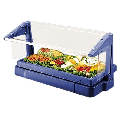 Cambro BBR480186 Navy Blue 3-Pan Buffet Bar with Sneeze Guard