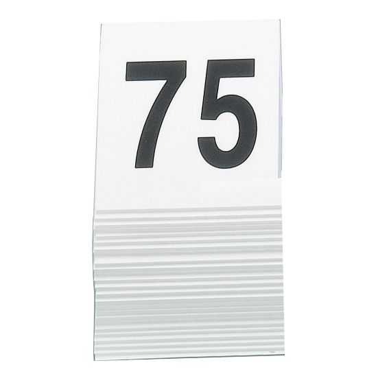 Cal-Mil 227-2 No. 51 - 75 White Number Tent With Black Numbers