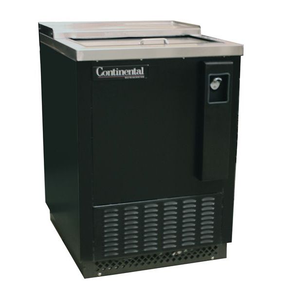 Continental 24"W Black Painted S/S Deep Chill Bottle Cooler Wasserstrom