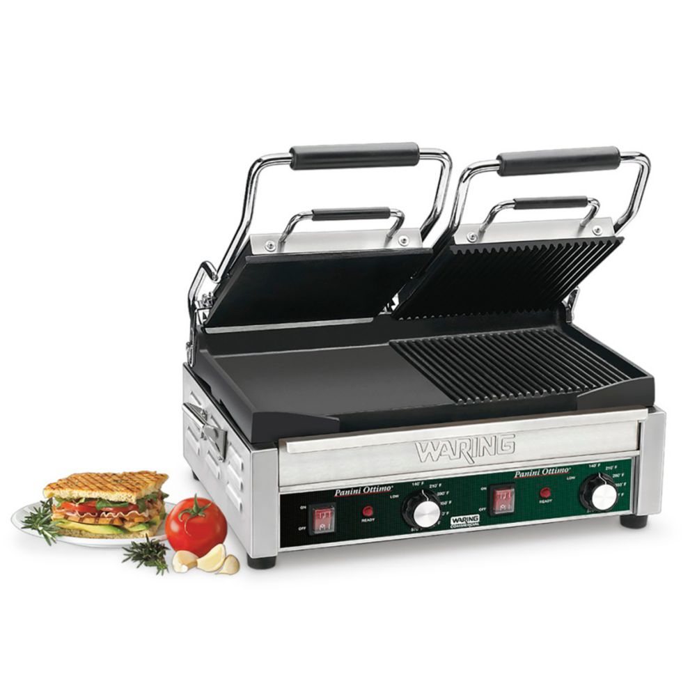 Waring® Commercial WDG300 240V Double Italian Style Panini Grill