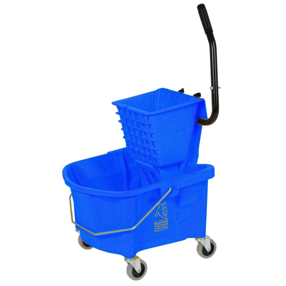 Continental 226312BL Blue 26 qt Side Press Combo Mop Bucket Wasserstrom