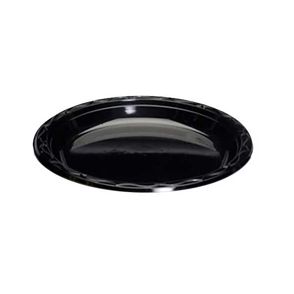 Genpak Black Plastic Plate Oval Plates
