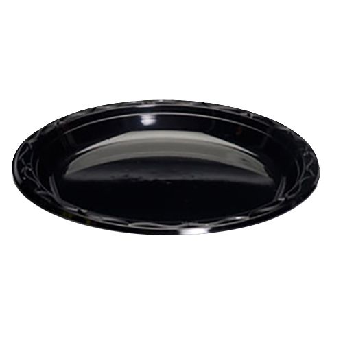 Genpak BLK10 Silhouette 10-1/4" Black Plastic Plate - 400 / CS