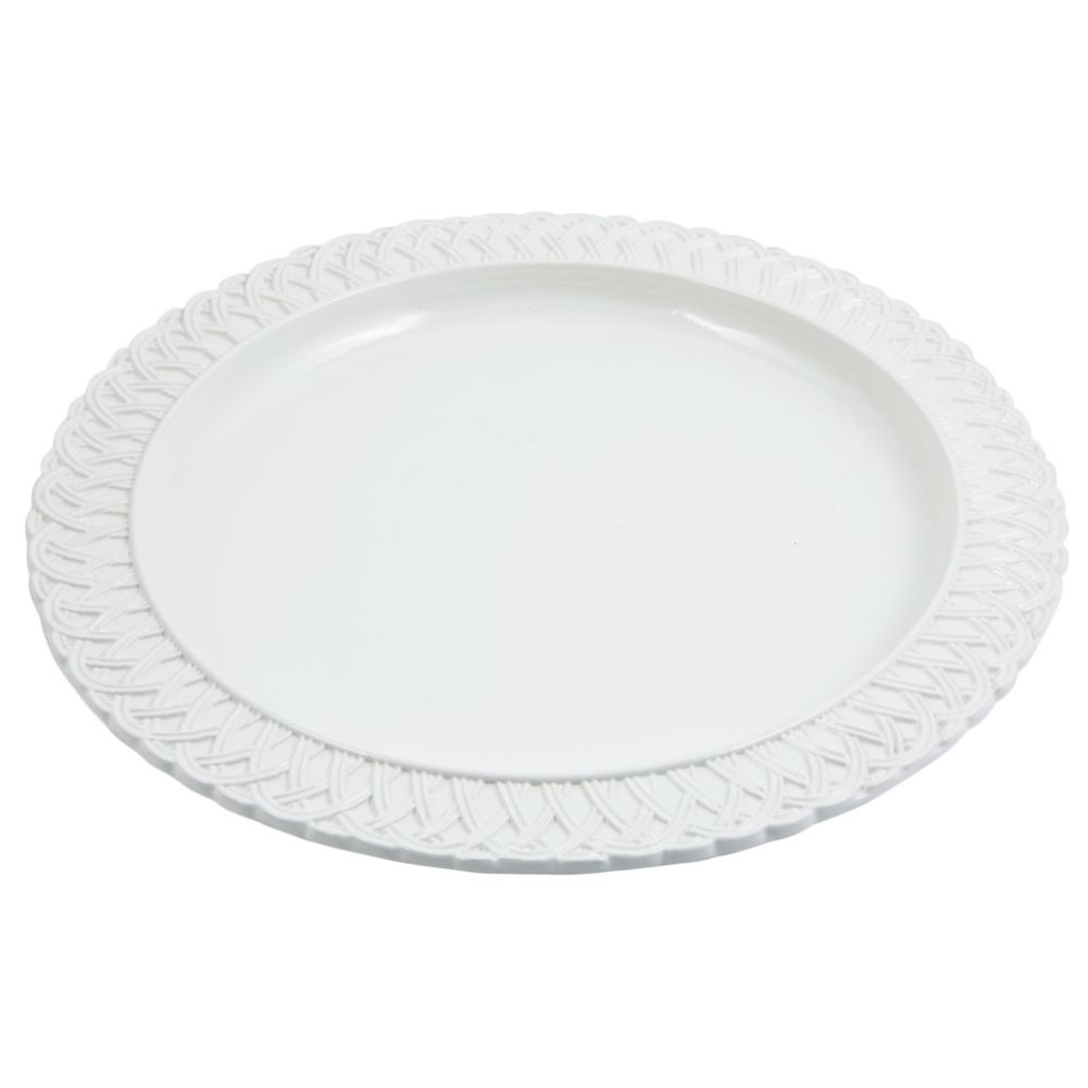 Bon Chef 2301 WHITE Sandstone Round 18" Trellis Platter