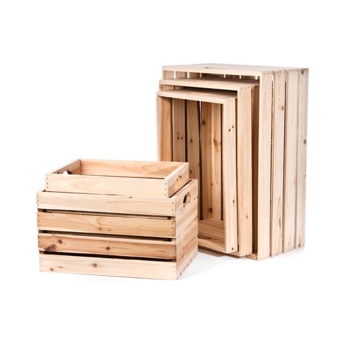Willow Specialties 899043.1.5 Set Of 5 Rectangular Wood Crates