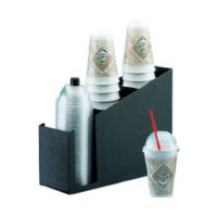 Details about   Cup and Lid Holder Dispenser Organizer Counter Top Acrylic Display 2 Compartment 