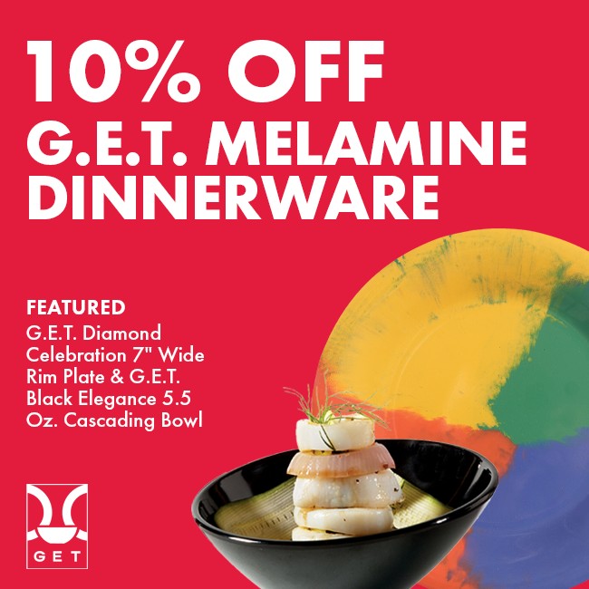 Save 10% on G.E.T. Melamine Dinnerware